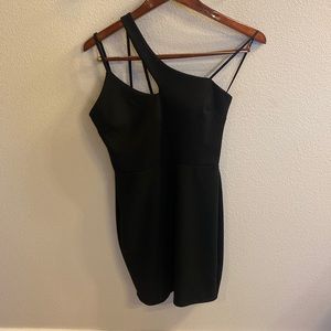 One Shoulder Little Black Dress with Zip Back size 11/12 JR fits like S/M